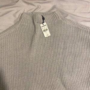 Express knit sweater mock collar